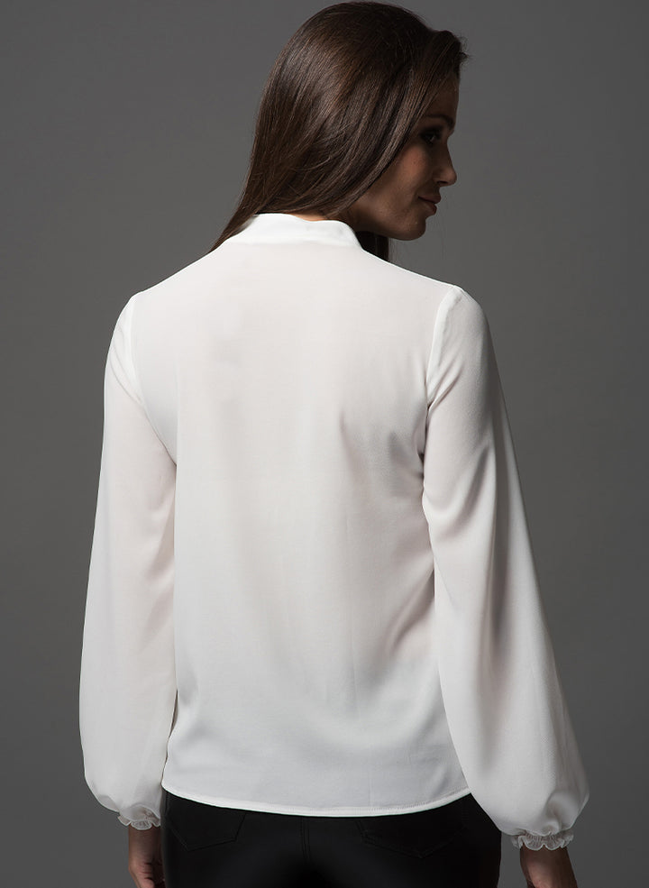 ivory ruffle blouse